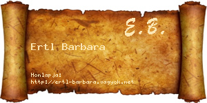 Ertl Barbara névjegykártya